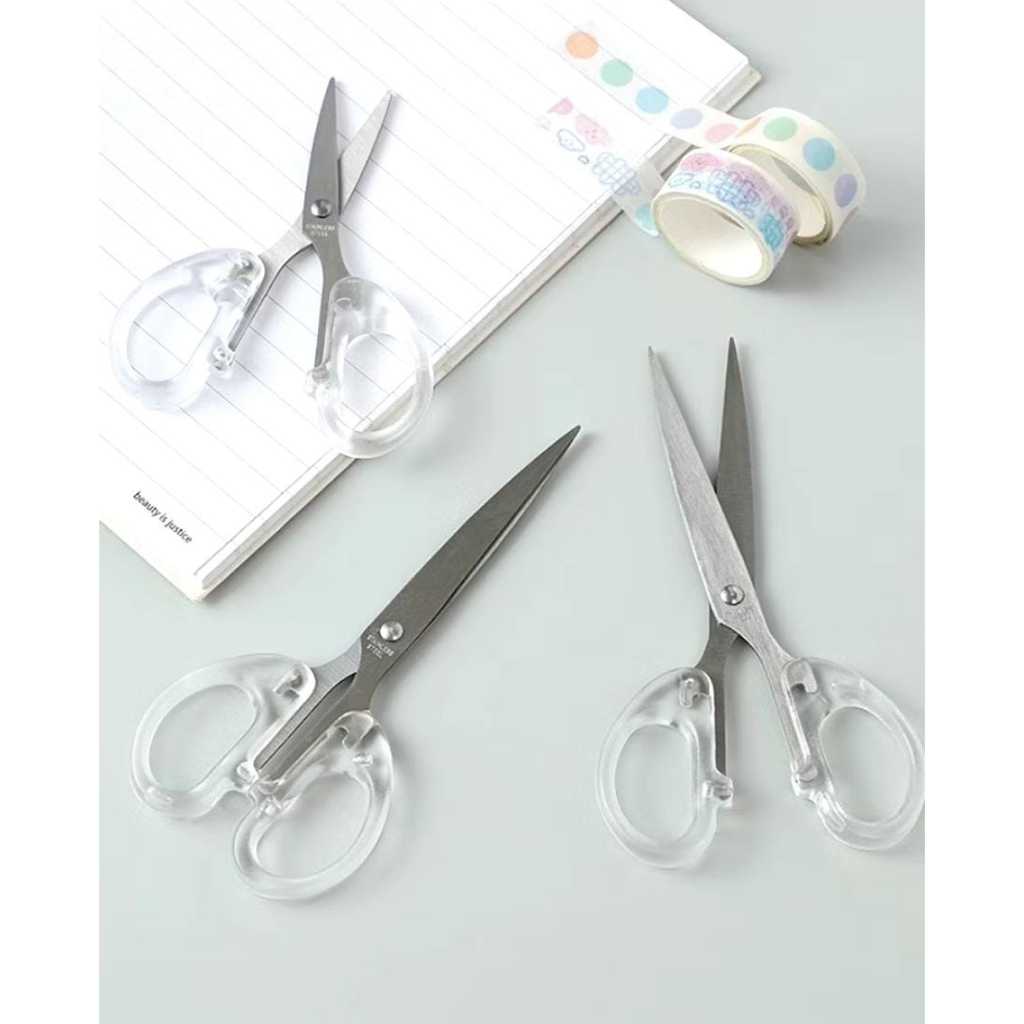 

AB90 Gunting Transparan Multifungsi Ukuran 16cm Gunting Bening Aesthetic Gunting Transparan Bening Multifungsi