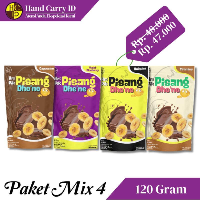 

Paket Mix 4 (Keripik Pisang Dhe'ne)