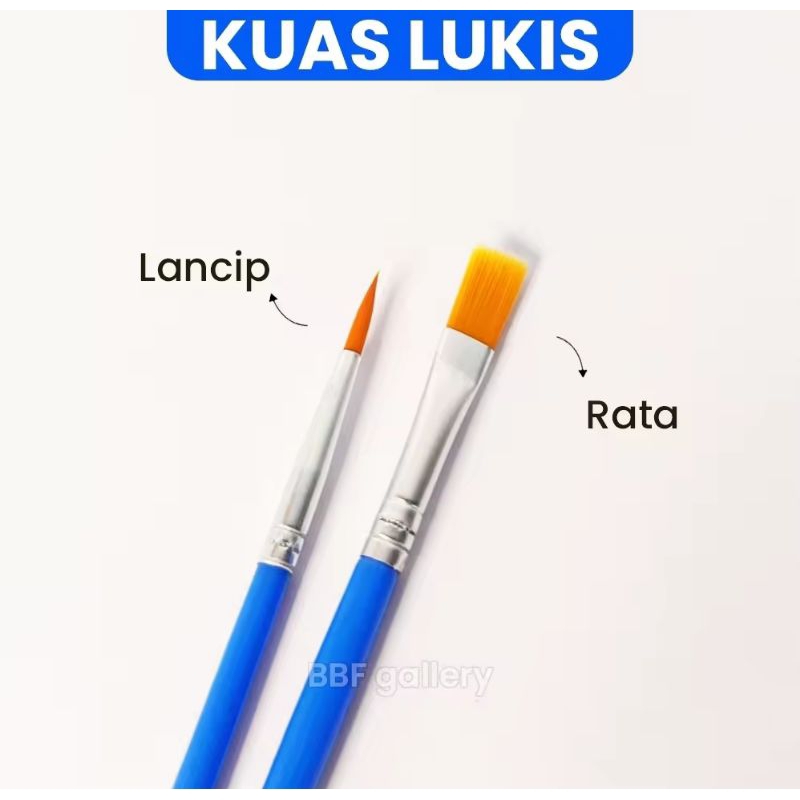 

1 paket kuas lancip dan rata