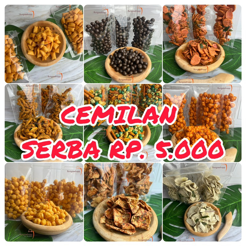 

TERMURAAAHH !!! CEMILAN SNACK SERBA RP. 5.000 MURAH MERIAH MAKANAN BUNGASSHOP