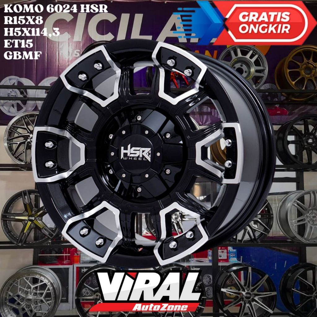 Velg Mobil Ring 15 HSR KOMO R15 UNTUK MOBIL RUSH , TERIOS , INNOVA , KUDA