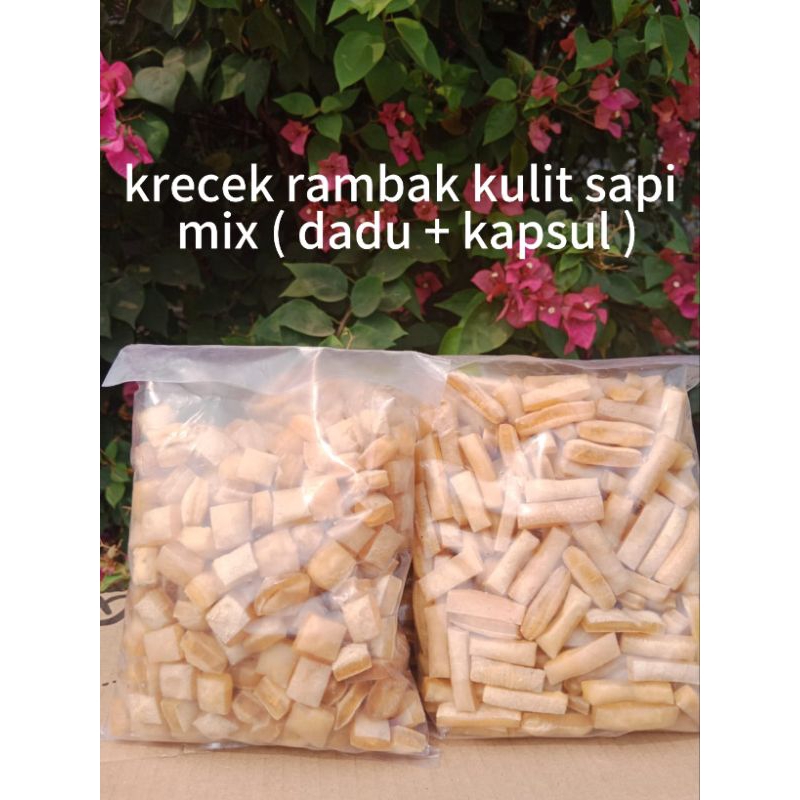 

krecek rambak kulit sapi mentah 1 kg muda digoreng krupuk rambak krecek rambak kulit sapi varian mix