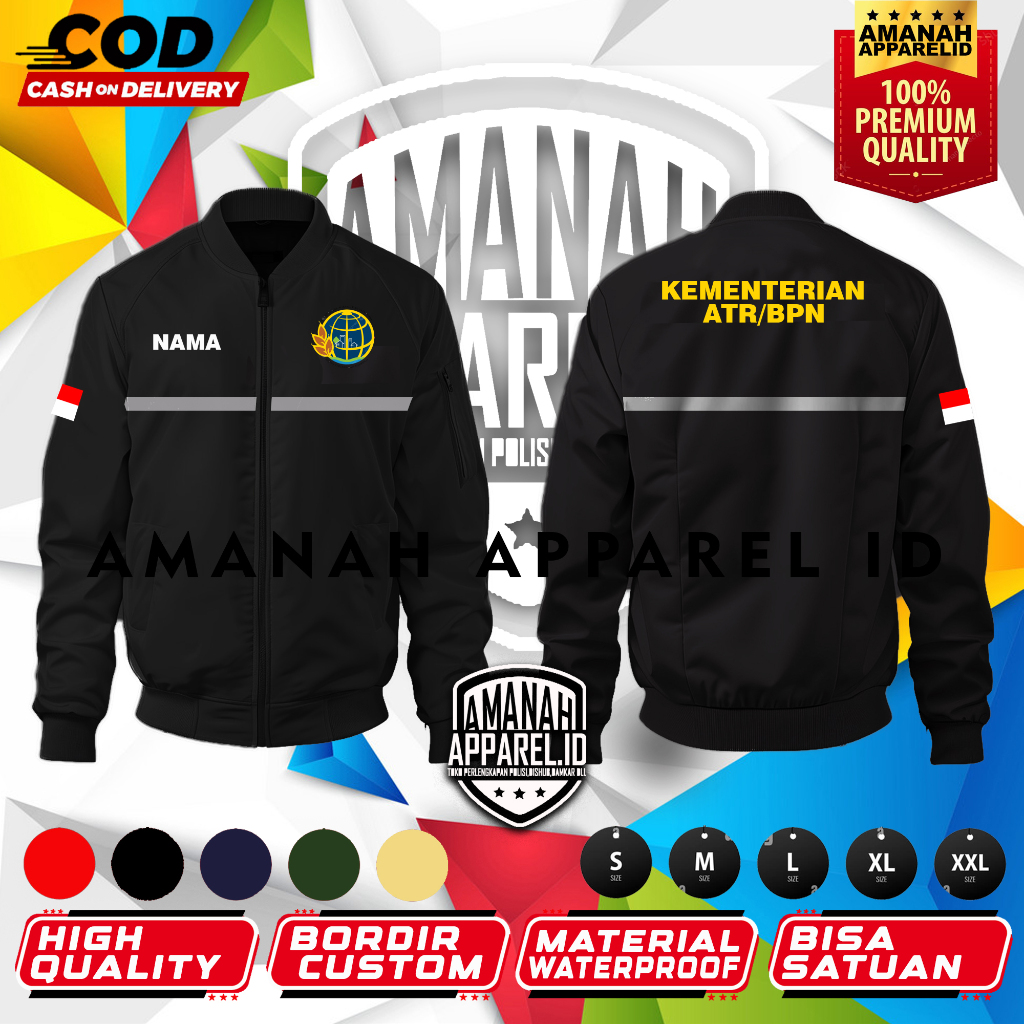 JAKET BOMBER ATR-BPN/JAKET BOMBER HITAM/JAKET BOMBER ANTI AIR /JAKET BOMBER