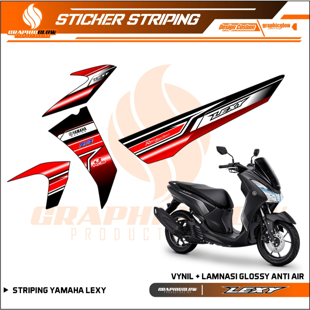 STIKER STRIPING  MOTOR YAMAHA LEXI ANTI LUNTUR KEREN STRIPING LEXI 125 STRIPING YAMAHA LEXI 125