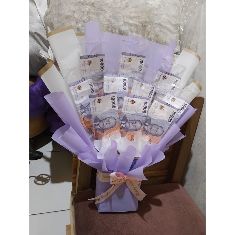 10rban 10lembar Buket Uang Buket HBD Bouqet Uang Bouquet Hadiah HBD Hadiah Uang Kado Uang Ulang Tahu