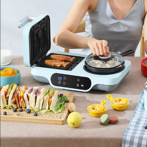 Mesin Kompor Listrik Breakfast Machine Sandwich Maker Toaster Electric Cooker