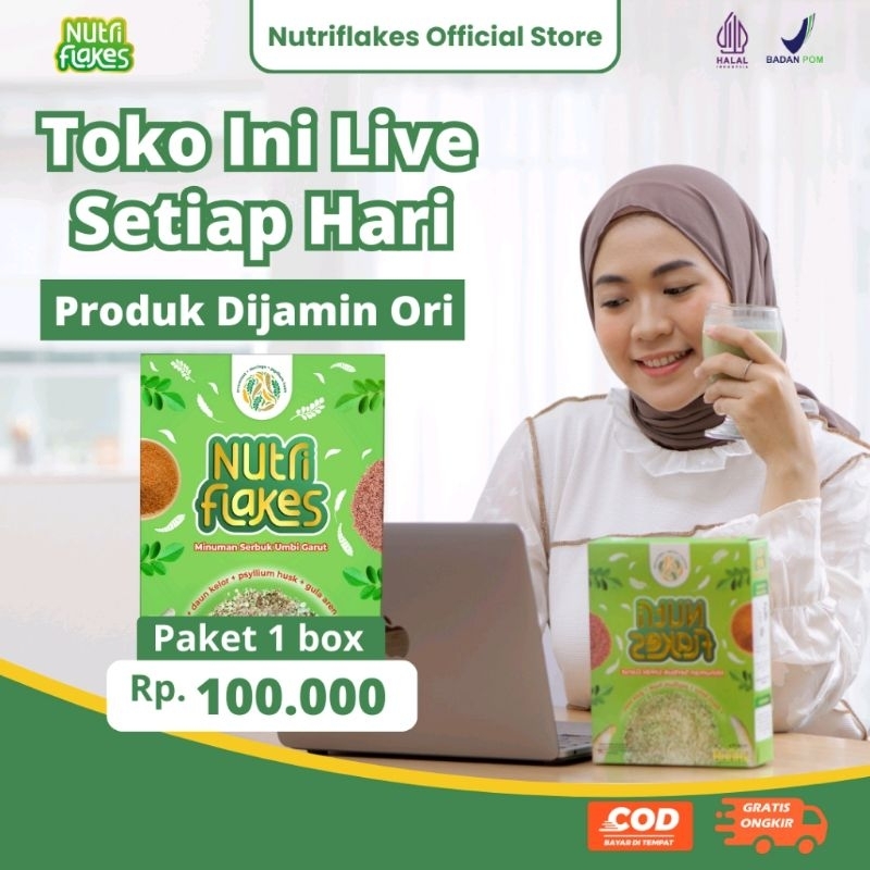 

Nutriflakes Sereal Umbi Garut Asam Lambung - Ampuh Mengatasi Asam Lambung Gerd, Maag 1 Box
