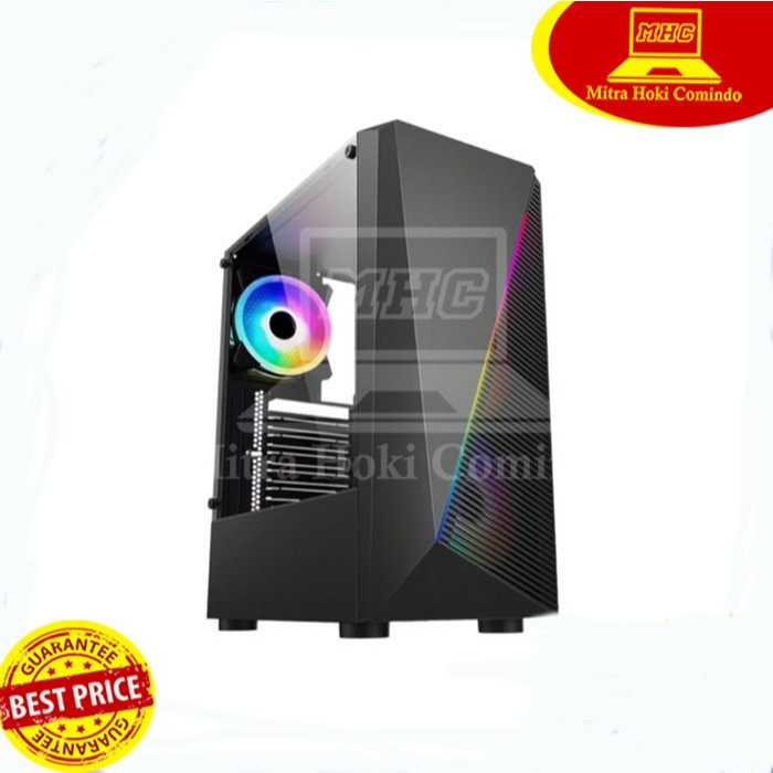 CASING PC VURRION CASING KOMPUTER GAMING VURRION GLADIUS 1 FAN RGB PC CASE