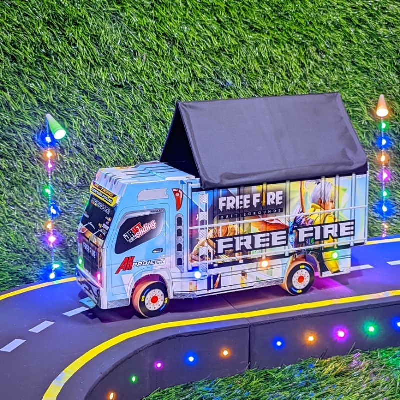 miniatur truk oleng miniatur truk kayu miniatur truk oleng miniatur wahyu abadi full lampu remot rc 