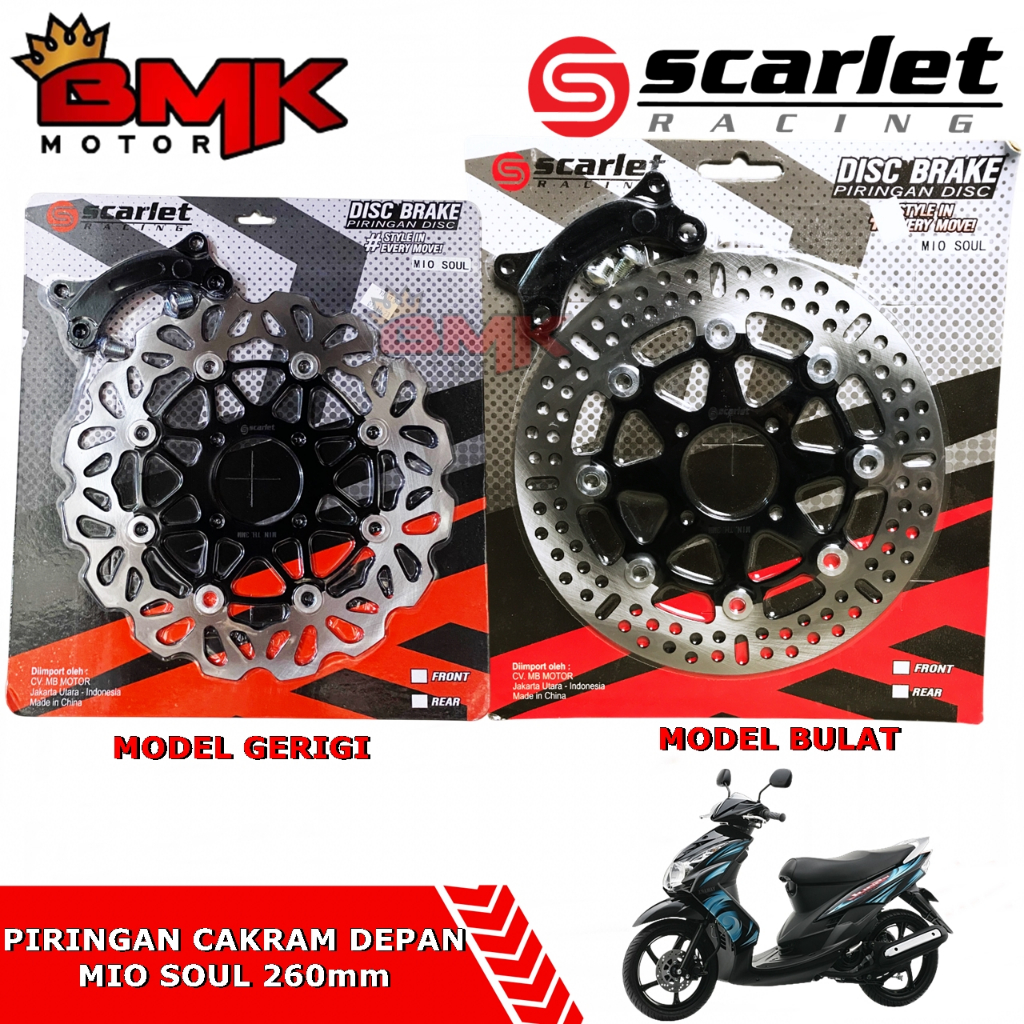 Scarlet Racing Piringan Cakram Depan Mio Soul 260mm Plus Braket