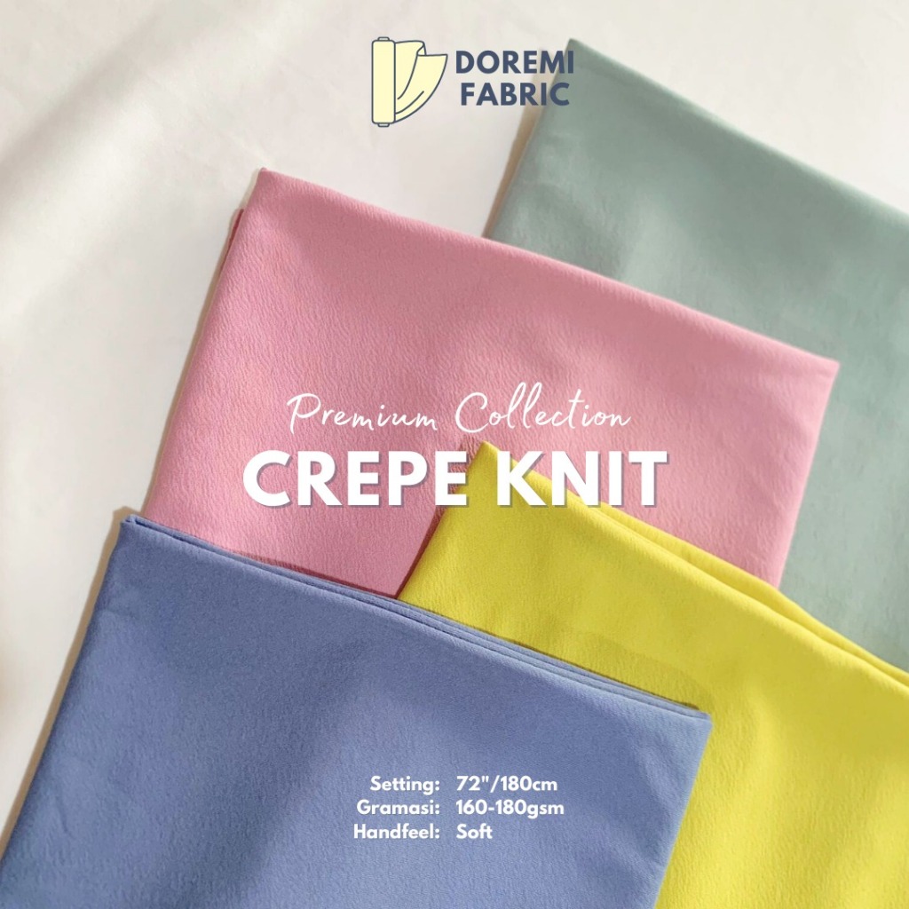 (METERAN) Kain DOREMI CREPE KNIT 160-180 GMS