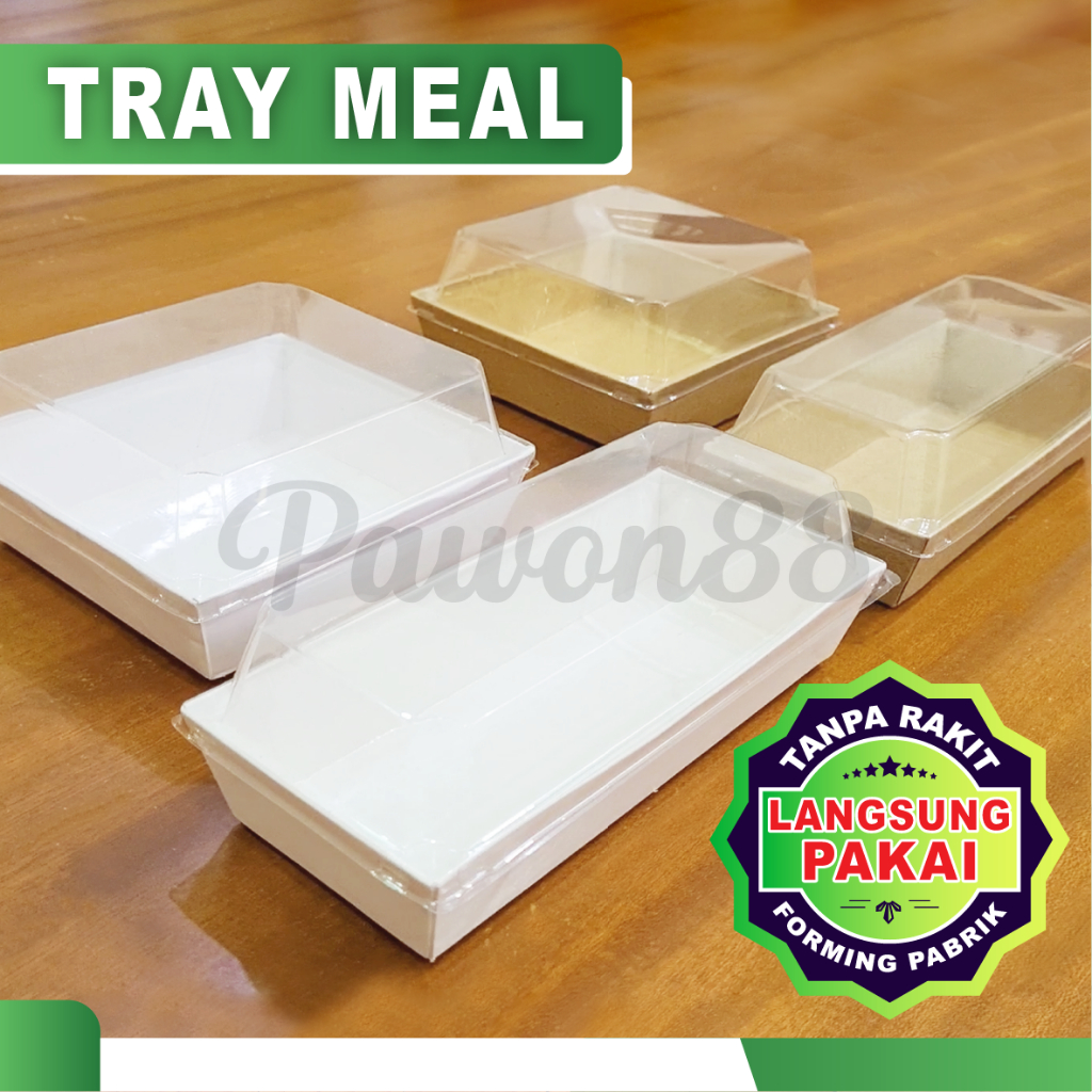 Paper Meal Box - Box Burger Hotdog - Tray Meal + Lid (20 pcs)