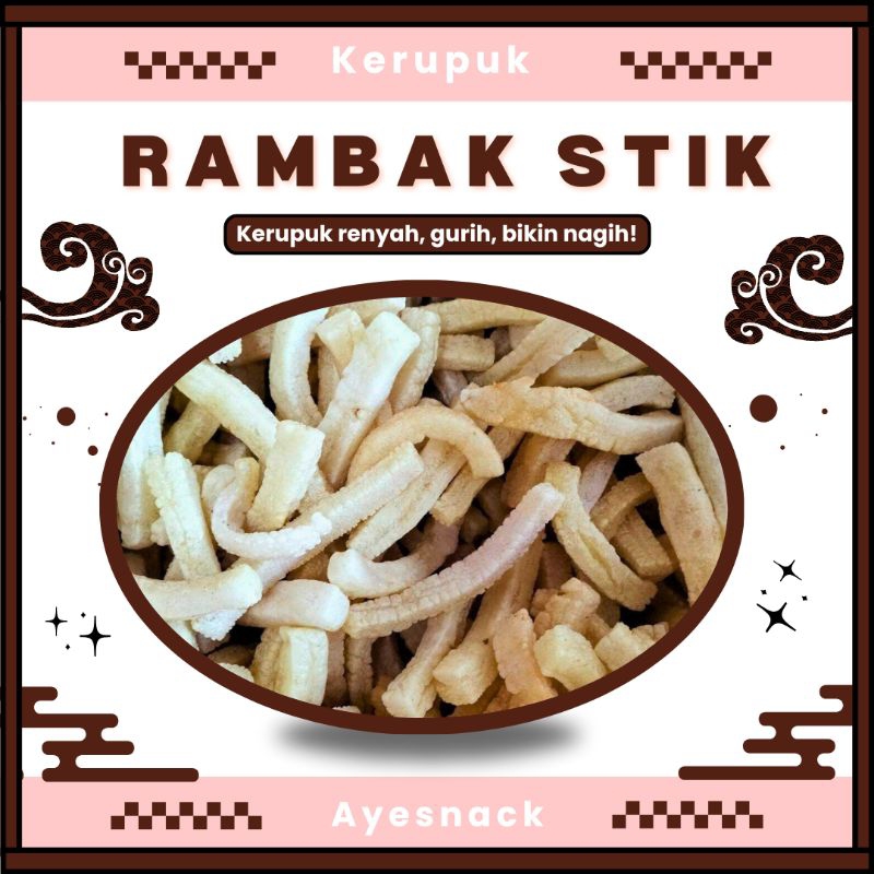 

Kerupuk rambak stik/rambak/kerupuk kulit sapi/cemilan/makanan ringan/oleh-oleh khas Kenjeran/oleh-oleh Surabaya/250 gram/100 gram