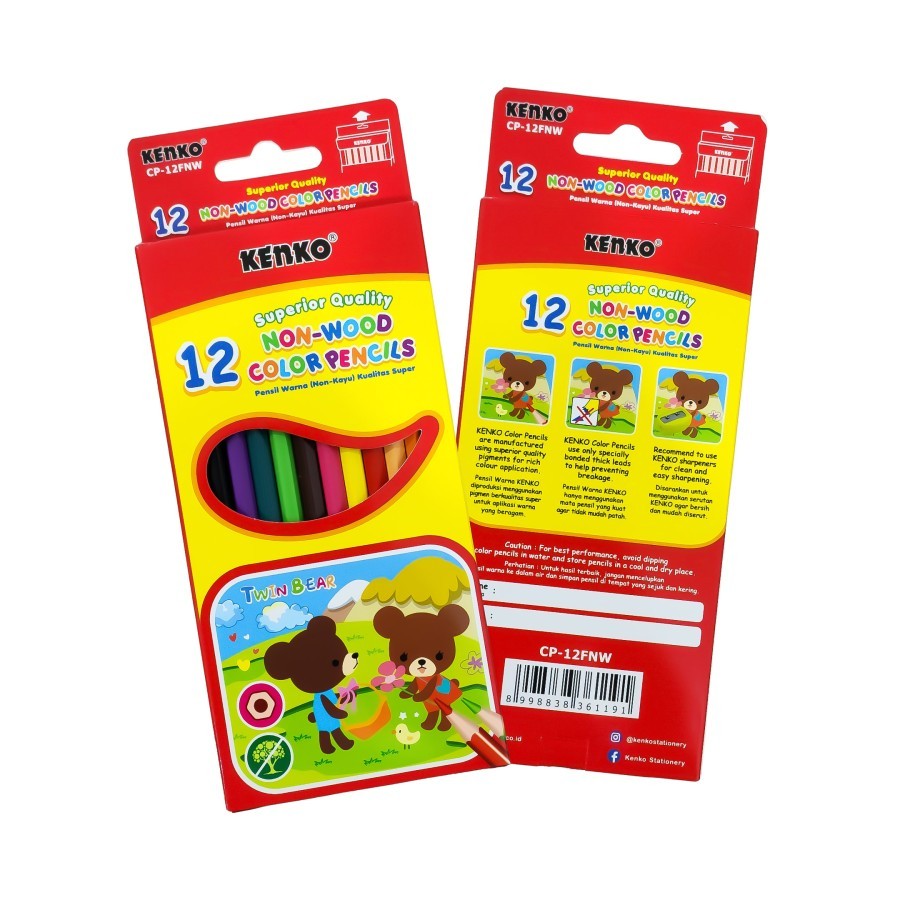 

Pensil 12w Kenko CP-12FNW ( Non-Wood Color Pencils )