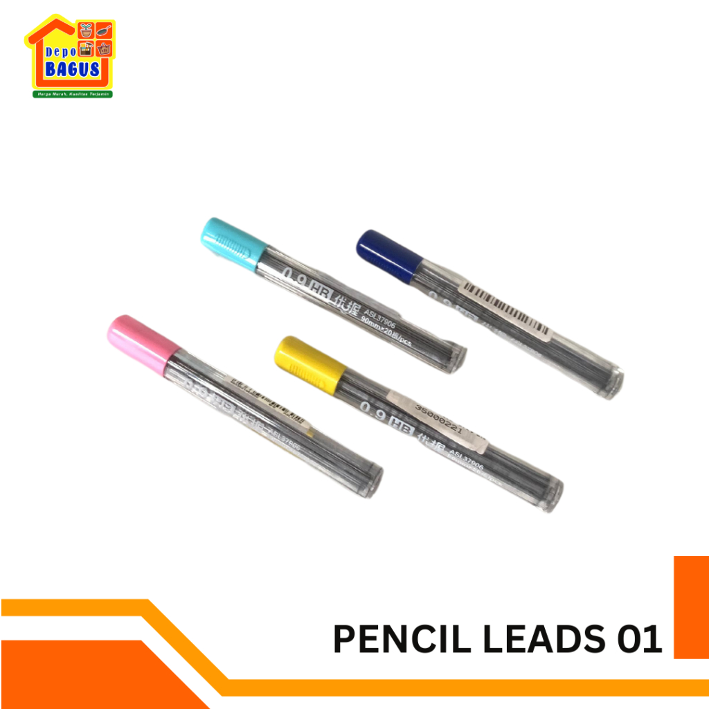 

Pencil leads HB 0.9mm Pensi Isi 4 Warna Isi 20pcs