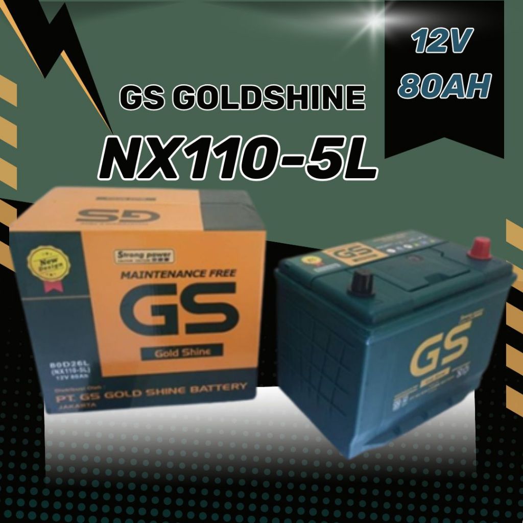 Aki Mobil Mazda CX7, Mazda CX9 GS GOLD SHINE MF NX110-5L (80D26L) Aki Kering