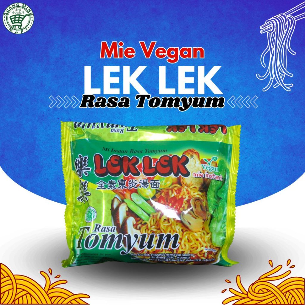 

Mie Lek Lek Rasa Tomyum / Mie Vegan / Mie Instan