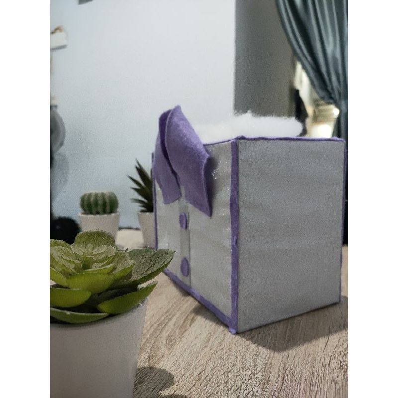 

Packaging kado silver glitter list lilac