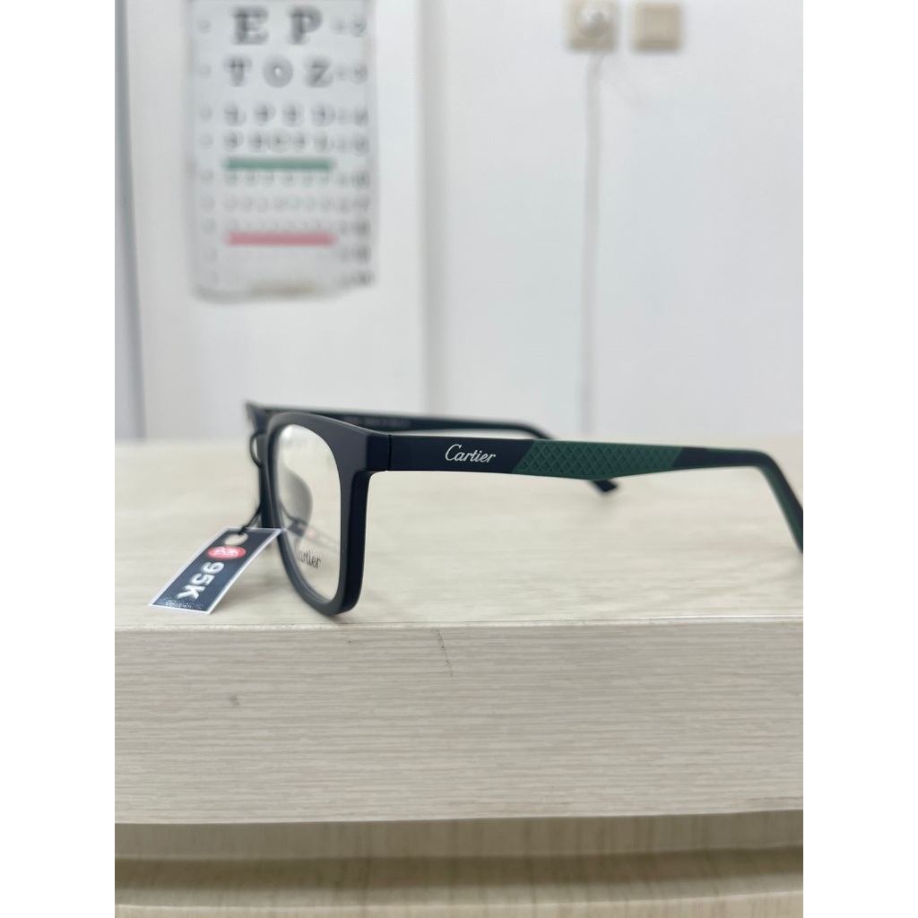 KACAMATA COWOK Lensa Bluecromic Anti radiasi Premium | Gratis case & Lap kacamata