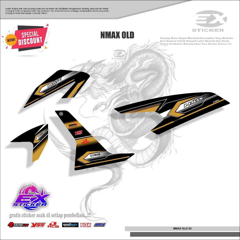 Striping NMAX OLD - Striping Yamaha NMAX Lama style simple kode 04