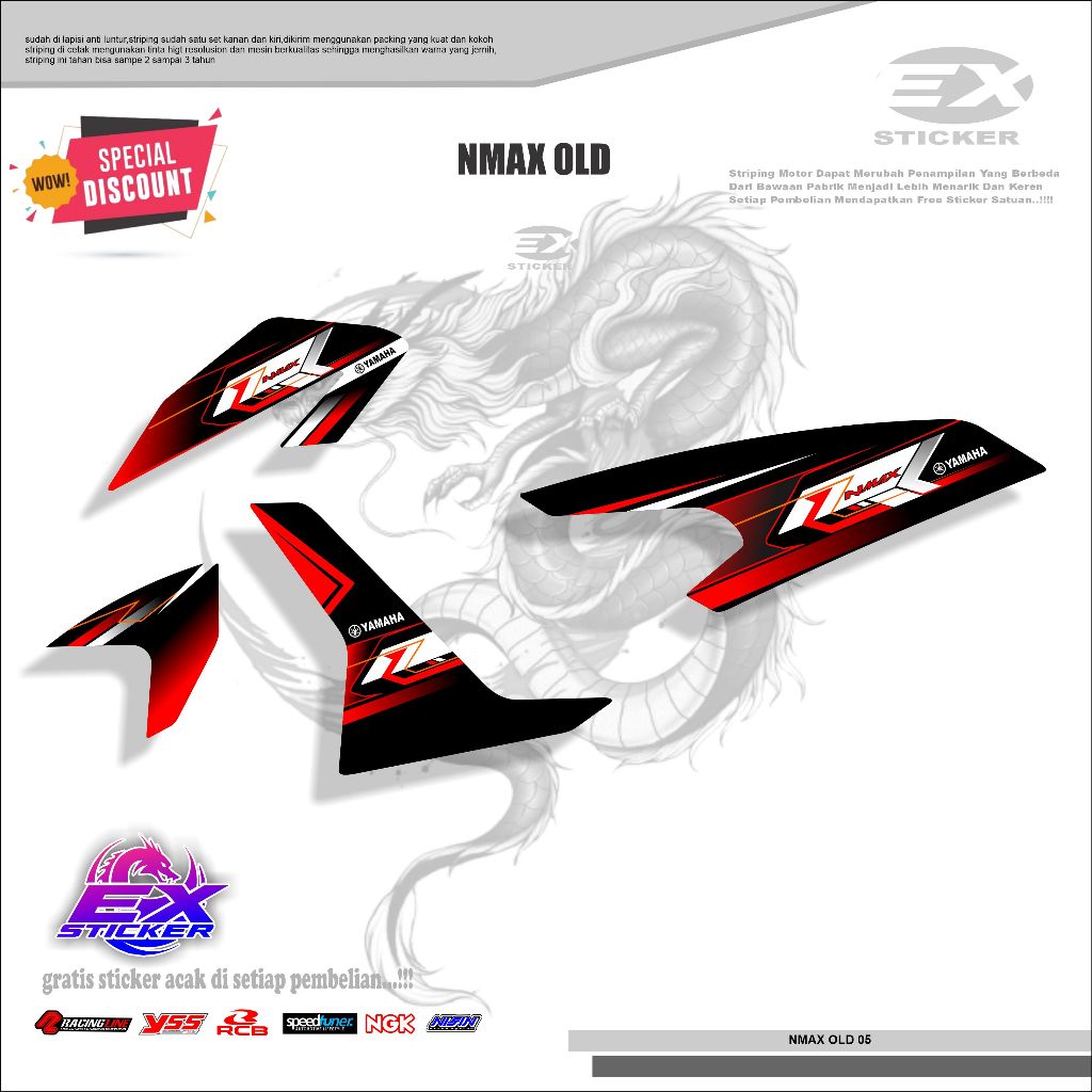 Striping NMAX OLD - Striping Yamaha NMAX Lama style simple kode 05