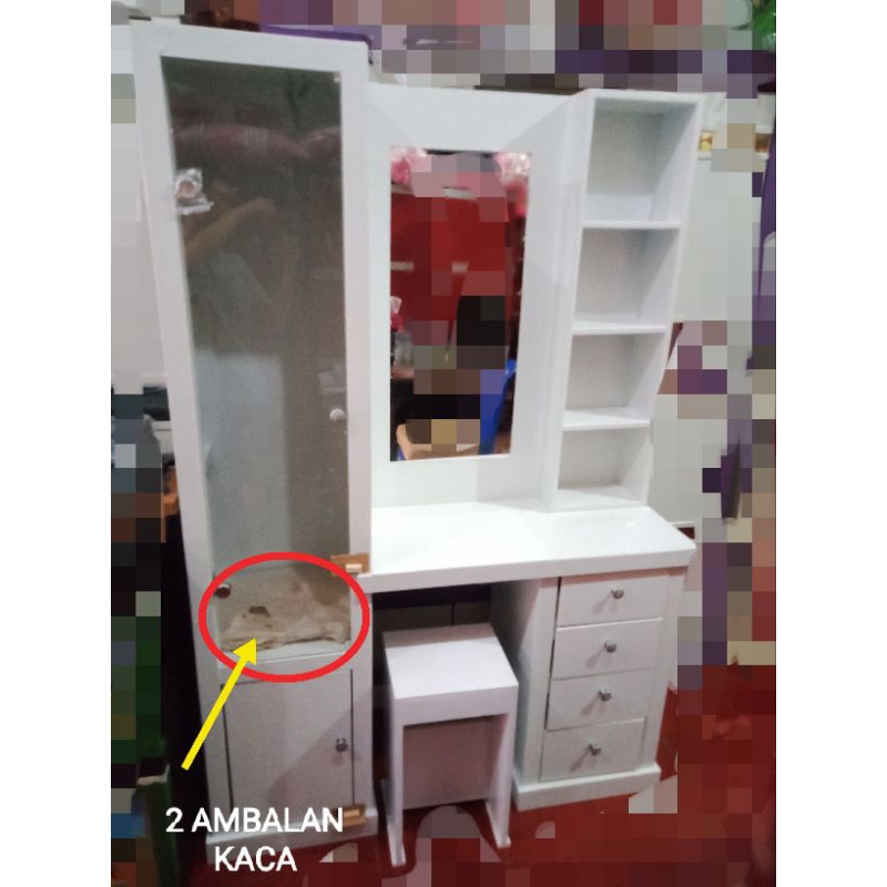 TOLET MEJA RIAS KAMAR / MEJA RIAS JUMBO KACA / TOLET MEJA RIAS KACA CERMIN MINIMALIS / MEJA RIAS MIN