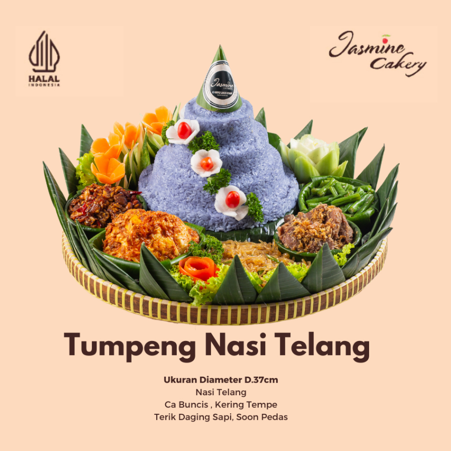 

Tumpeng Nasi Telang Diameter 37cm Jasmine Cakery