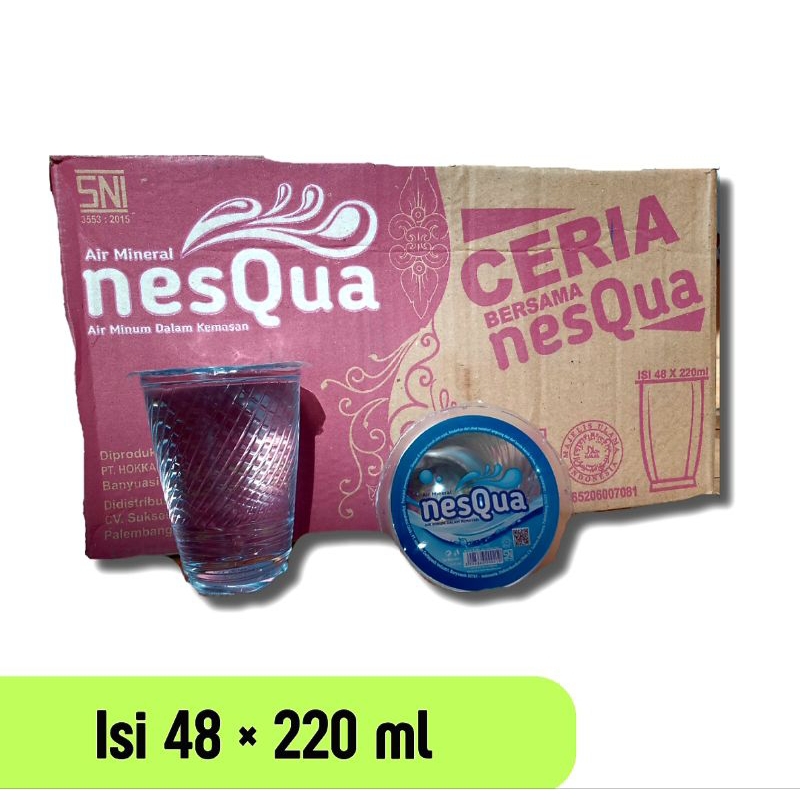 

nesQua gelas 220 ml isi 48 cup/gelas