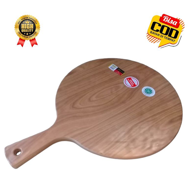 Piring Pizza Motif Kayu 9 Inch - Melamin Golden Dragon P6709AMF