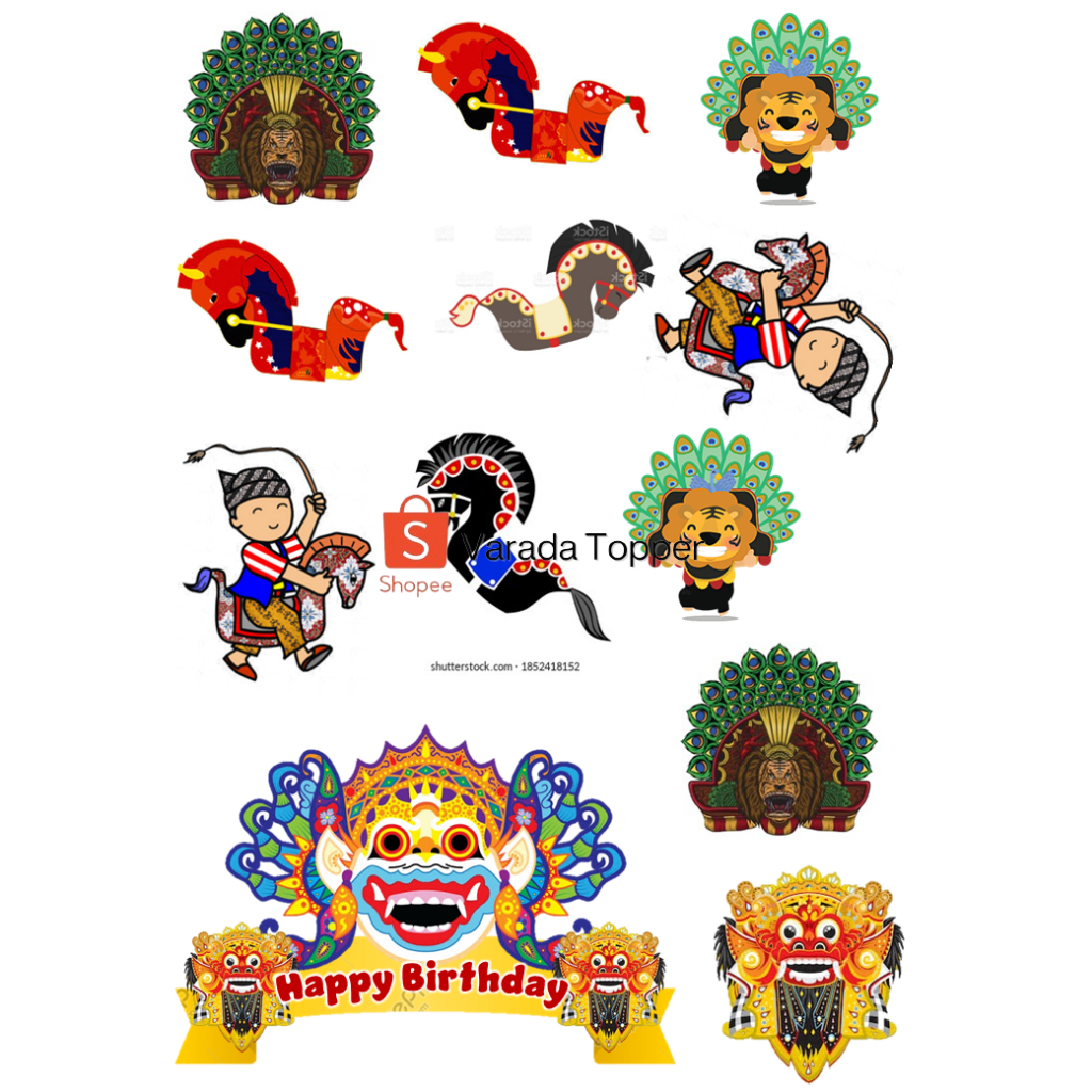 Topper JARANAN Custom Nama/Hiasan Kue REOG PONOROGO