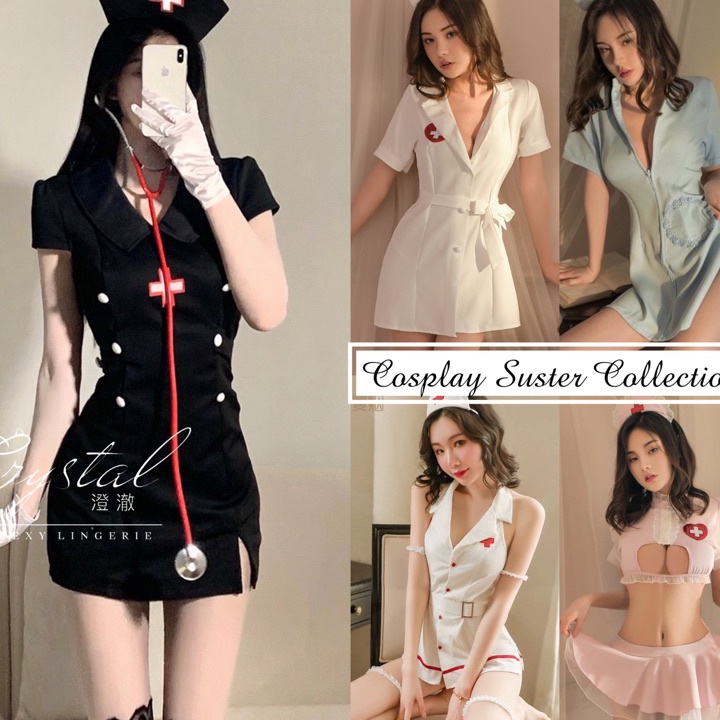 Crystal Lingerie Cosplay Nurse Lingerie Cosplay Suster Wanita Kostum Lingerie wanita