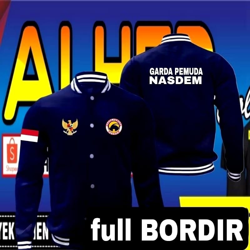 Jaket bordir garda pemuda Nasdem jaket garda pemuda Nasdem jaket baseball garda pemuda Nasdem jaket 