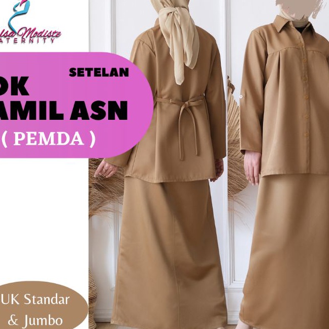 Wow Baju Hamil Kerja PNS keki Pemda Seragam ASN Rok Hamil pemda Setelan Rok hamil Kerja Pns keki Pem