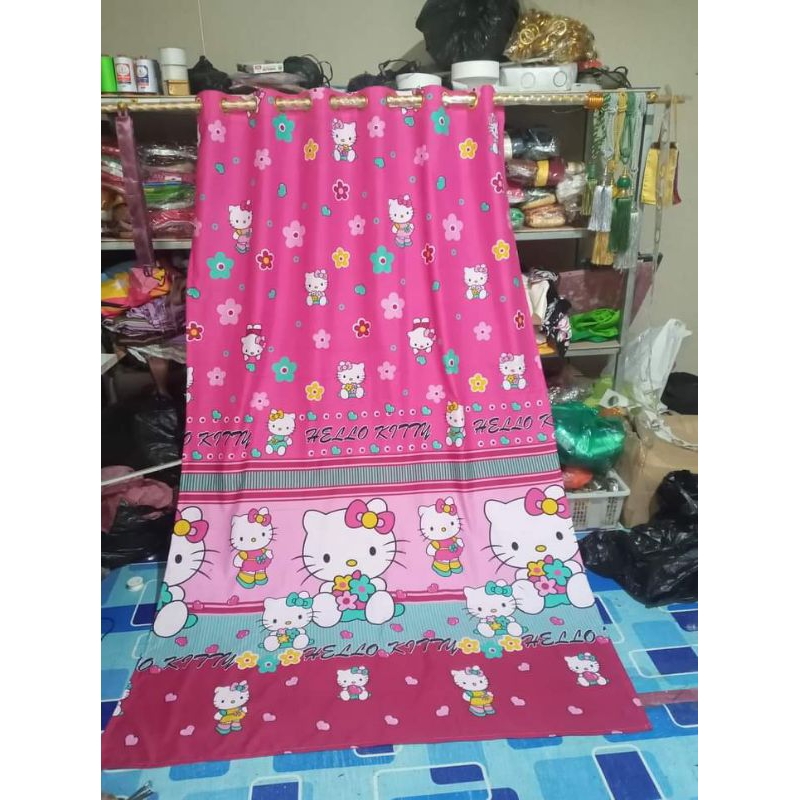 Gorden katun motif karakter, bunga