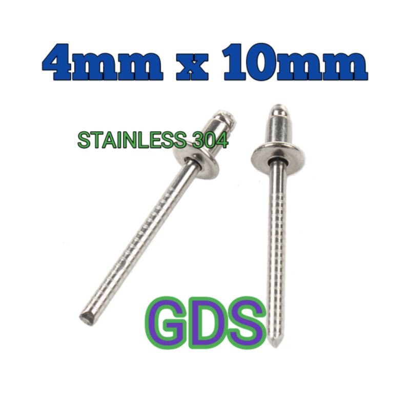 Paku Rivet 4mm x 10mm Stainless 304 / Blind Rivet Stainless 304