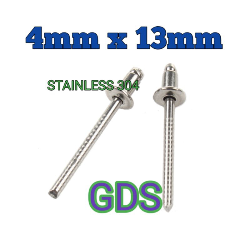 Paku Rivet 4mm x 13mm Stainless 304 / Blind Rivet Stainless 304