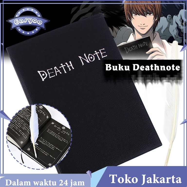 

Ready Anime Buku Death Note Book Catatan Dengan Casing Dan Pena Bulu Dan Pembatas Buku Deathnote C69