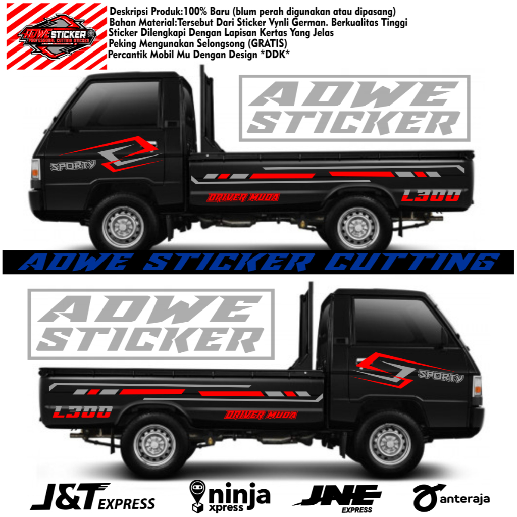 Cutting Stiker Mobil Pickup L300 Stiker Striping JET PICKUP L300 Stiker Mobil Pickup Mitsubishi L300