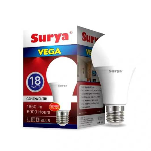Surya Vega Bohlam Lampu LED Bulb Putih 18 Watt Surya