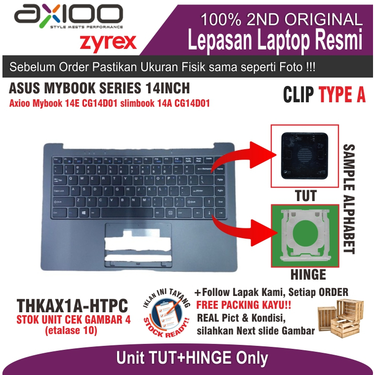ET10 THKAX1A-HTPC TUT SET HINGE KEYBOARD LAPTOP AXIOO MYBOOK 14E CG14D01 SLIMBOOK 14A CG14D01 WARNA 