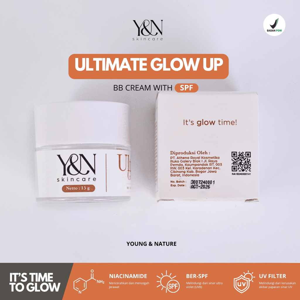 BB Cream Ultimate Glow Up With SPF Perawatan Wajah Y&N Skincare