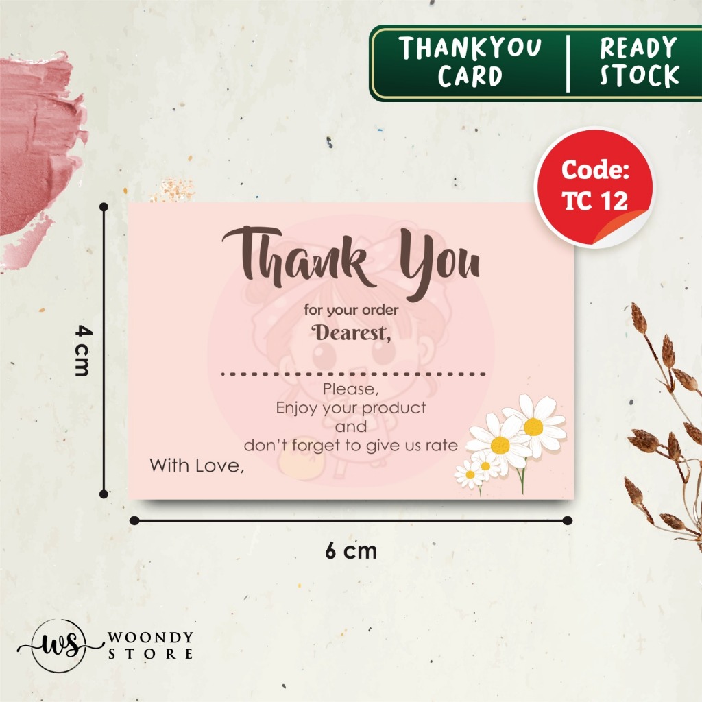 

THANK YOU CARD OLSHOP - KARTU UCAPAN MURAH READY TC 12
