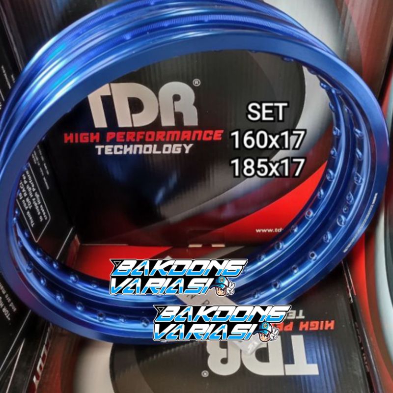 Velg TDR W Shape 160+185 Ring 17 Biru 1 Set