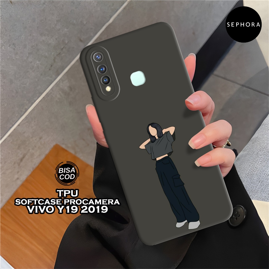 Case VIVO Y19 2019 - Fashion Case Cewe - Softcase VIVO Y19 2019 - Case Pro Camera - Casing VIVO Y19 
