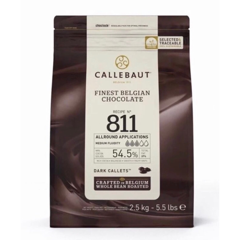 

Callebaut 811 Dark Chocolate Couverture (54.5%) repack 200gr