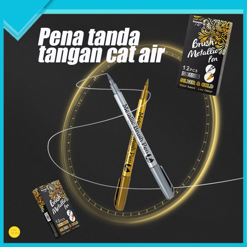 

Metallic Gold Silver Pen, Bahan Tahan Air, Warna Emas dan Perak Spidol Pena permanent Marker 1.5MM