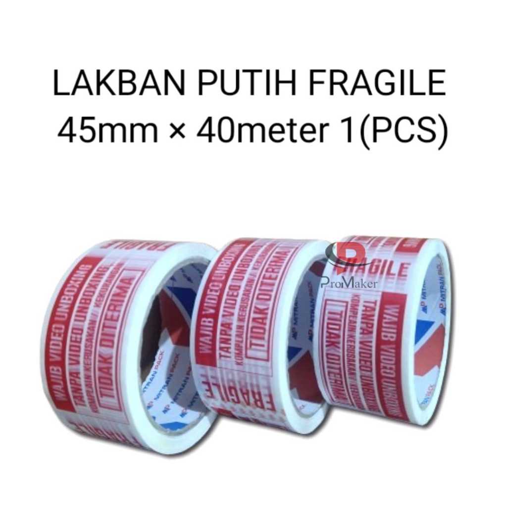 

Lakban Putih Printing Fragile Jangan di Banting dan video unboxing 45mm x 40 meter Full 1 Pcs Mitra Pack