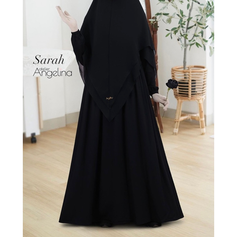 [SIAP KIRIM] BELLA SARAH CELIN EMBROIDERY BLACK SIZE XS S M L XL BY ATELIER ANGELINA