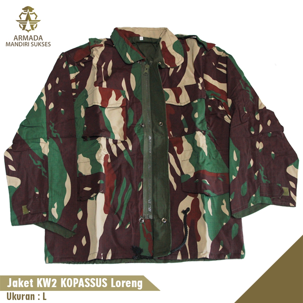 Jaket Loreng Kopassus Bahan Riptop - Jaket TNI Loreng