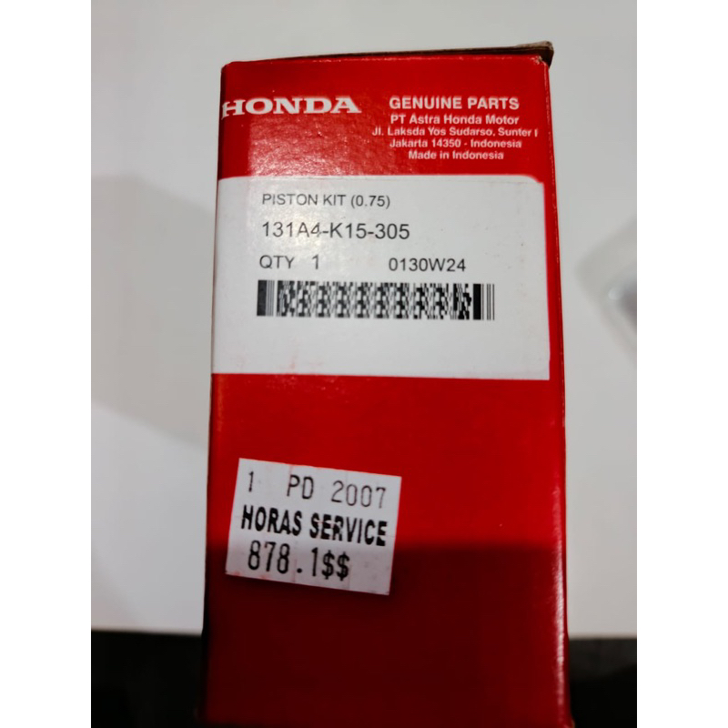 Piston Paket K15 0.75 Honda Asli/Ori